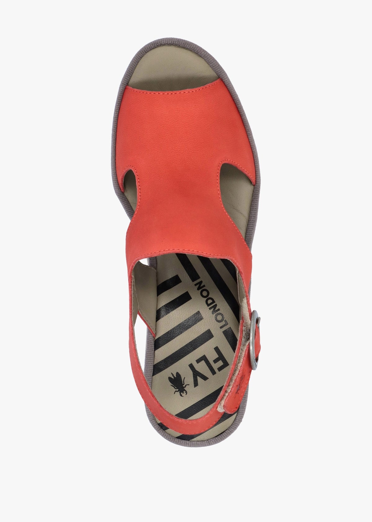 Baif Devil Red Nubuck Leather Mid Wedge Sandals