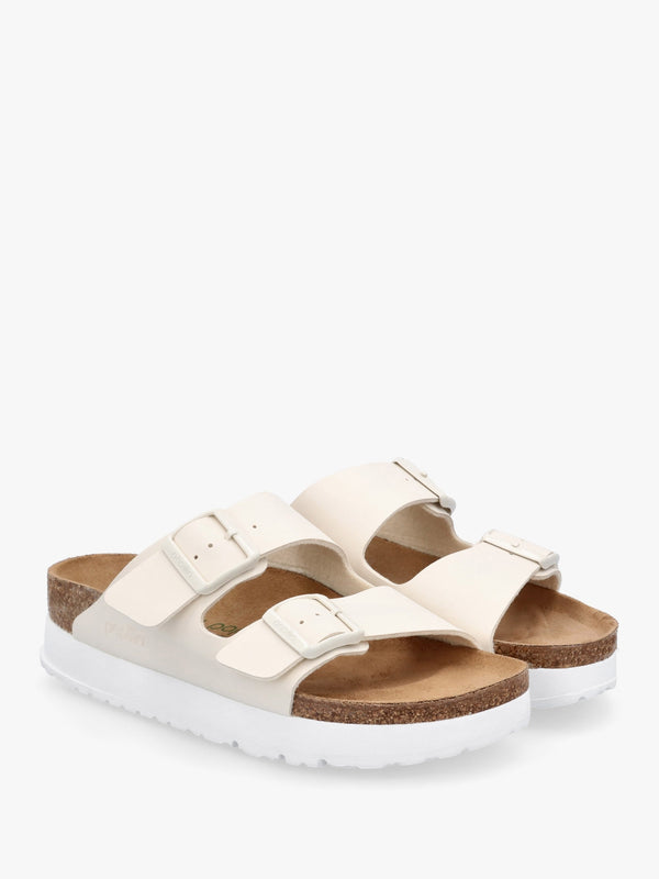 Arizona Pap Flex Platform Birko-Flor Eggshell Mules