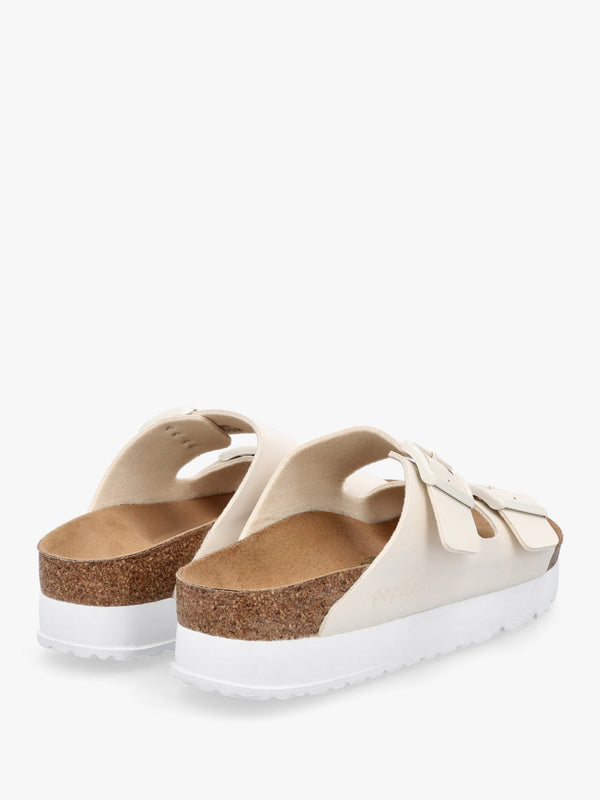 Arizona Pap Flex Platform Birko-Flor Eggshell Mules
