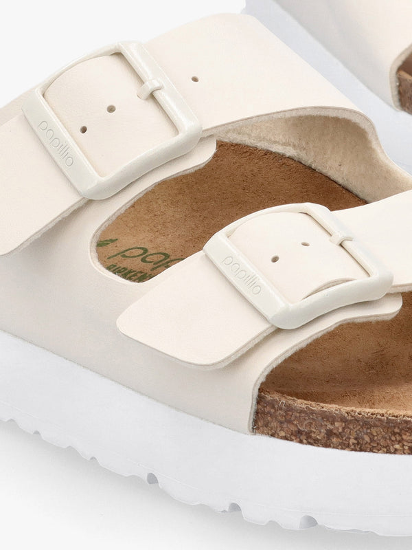 Arizona Pap Flex Platform Birko-Flor Eggshell Mules