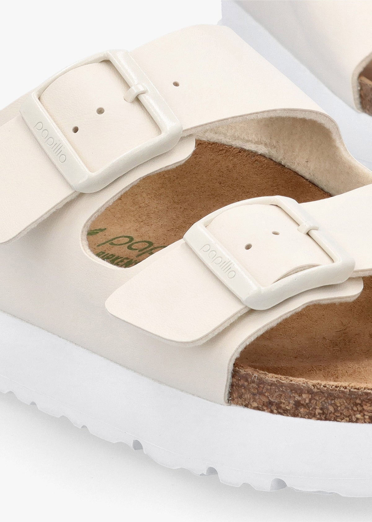 Arizona Pap Flex Platform Birko-Flor Eggshell Mules