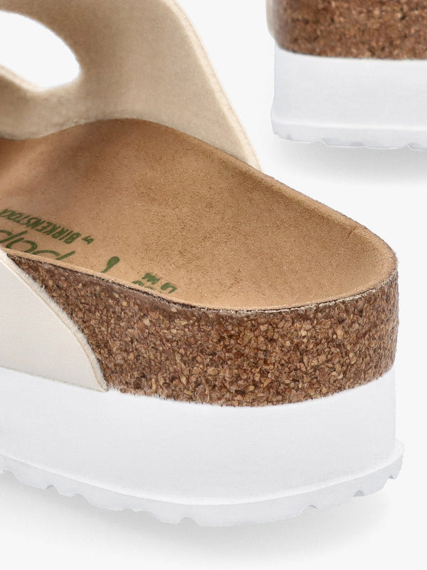 Arizona Pap Flex Platform Birko-Flor Eggshell Mules
