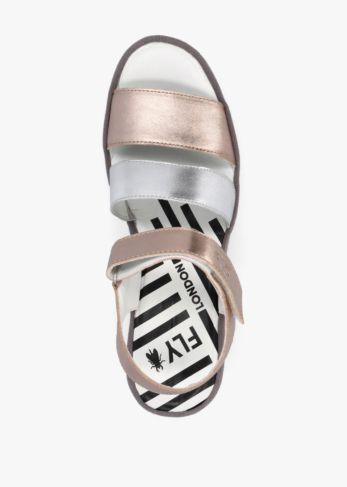 Bexy Sahara Silver Sahara Leather Mid Wedge Sandals