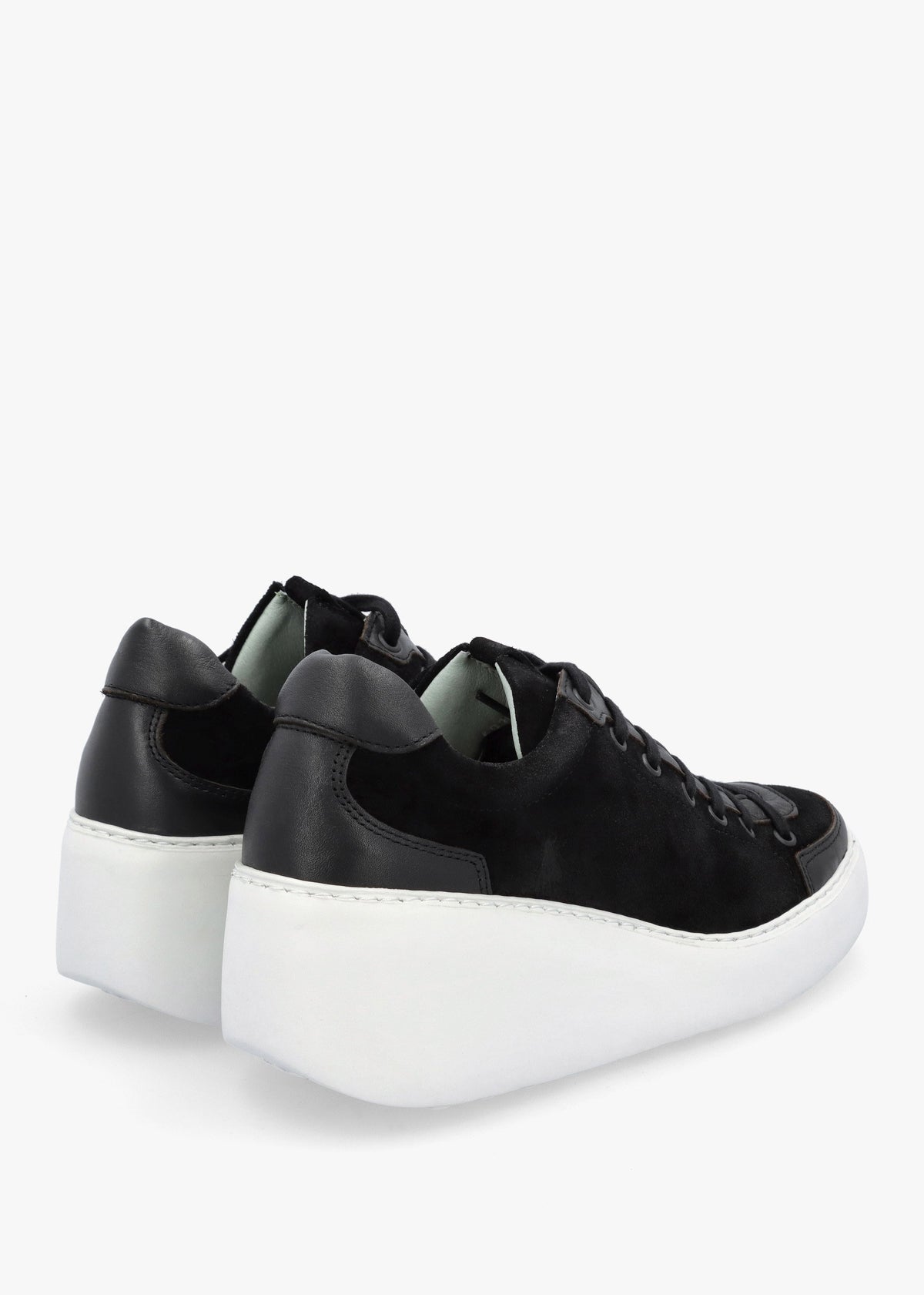 Dufy Black Suede Wedge Trainers