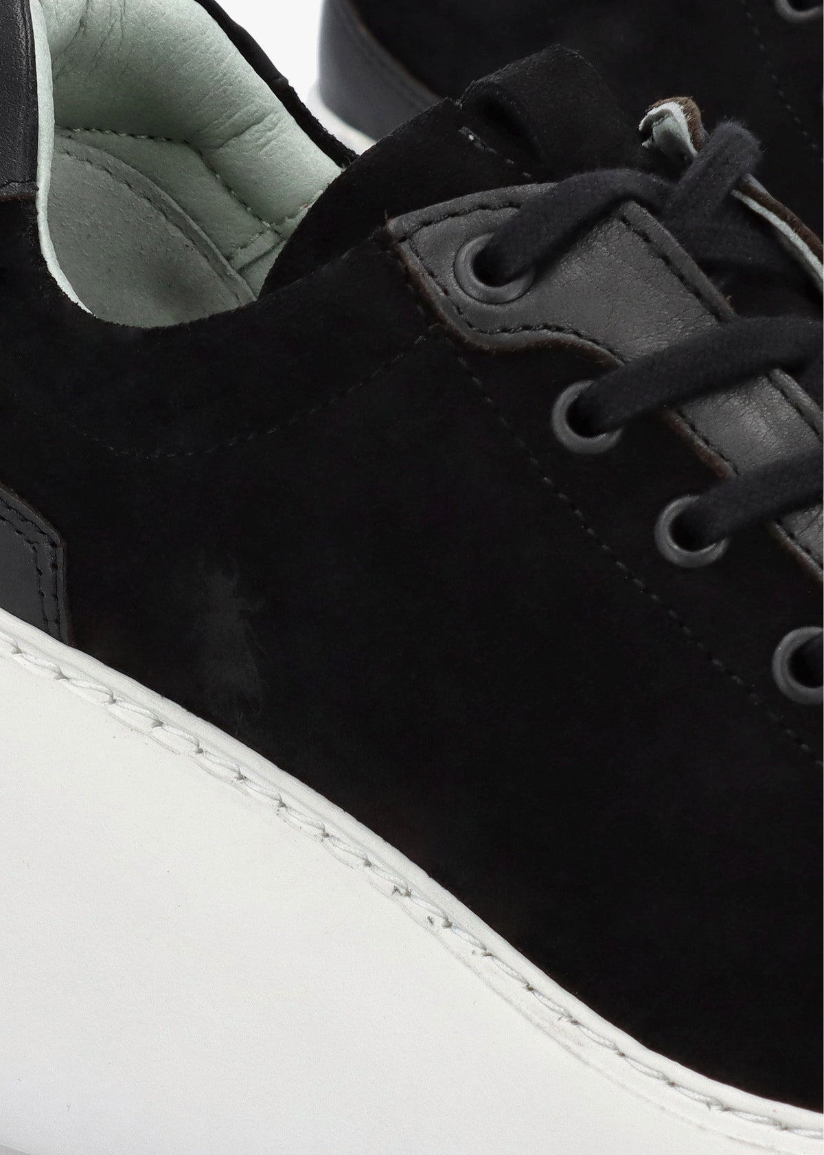 Dufy Black Suede Wedge Trainers