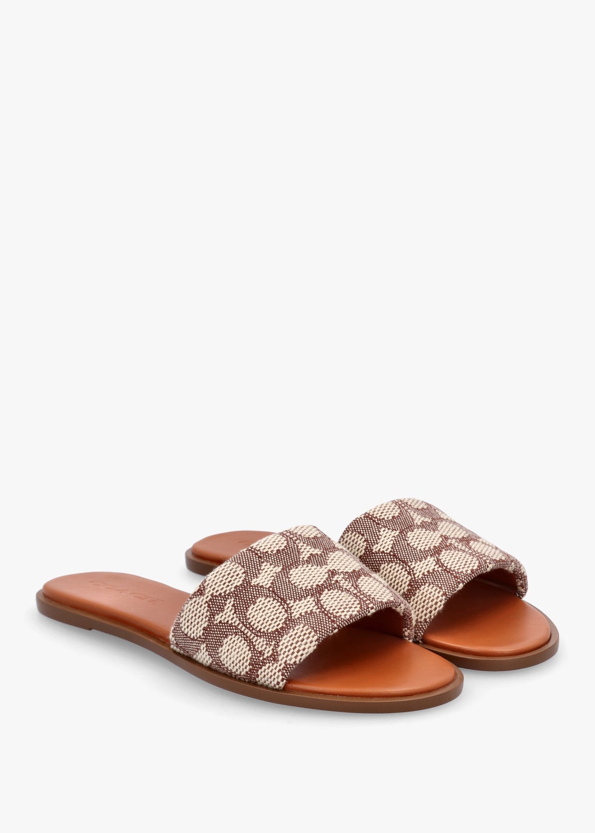 Holly Signature Textile Jacquard Cocoa Burnished Amber Flat Mules