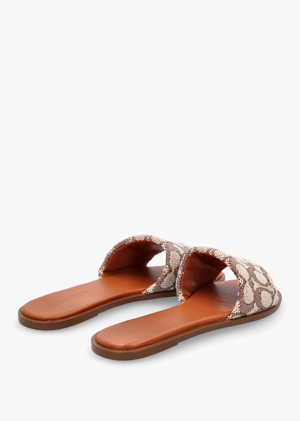 Holly Signature Textile Jacquard Cocoa Burnished Amber Flat Mules