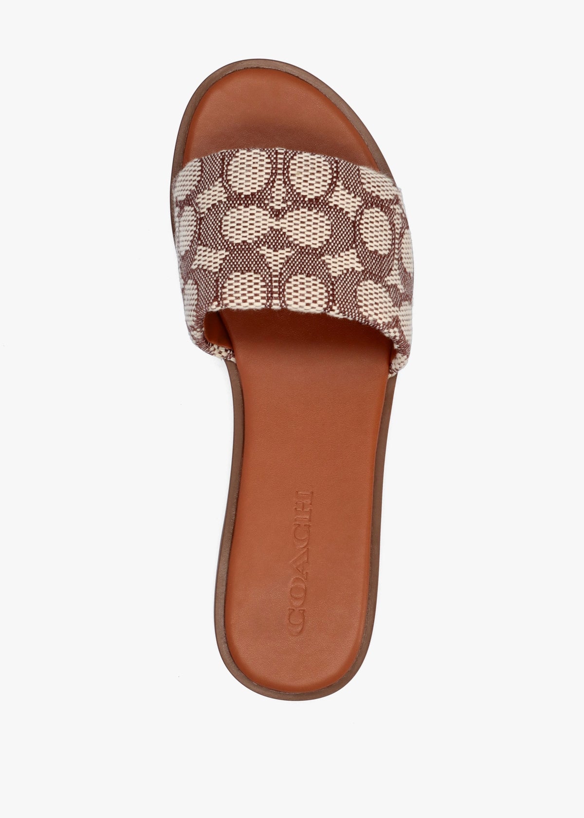 Holly Signature Textile Jacquard Cocoa Burnished Amber Flat Mules
