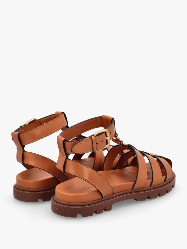 Sculpted C Fisherman Cognac Leather Sandals