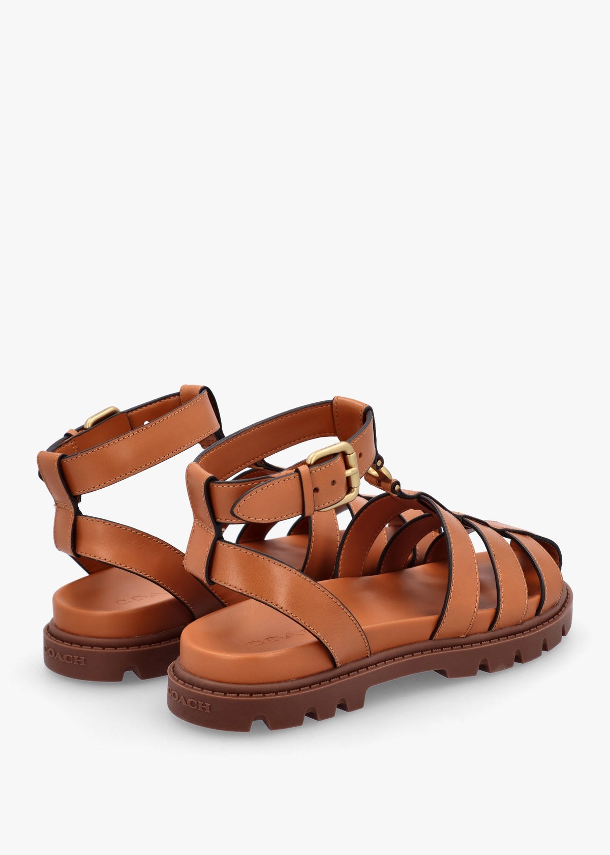 Sculpted C Fisherman Cognac Leather Sandals