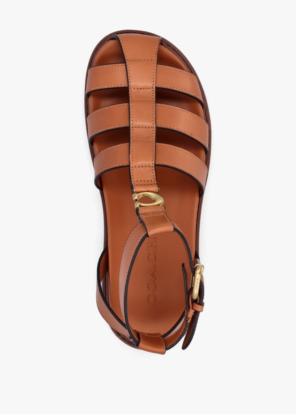 Sculpted C Fisherman Cognac Leather Sandals
