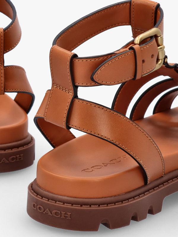 Sculpted C Fisherman Cognac Leather Sandals