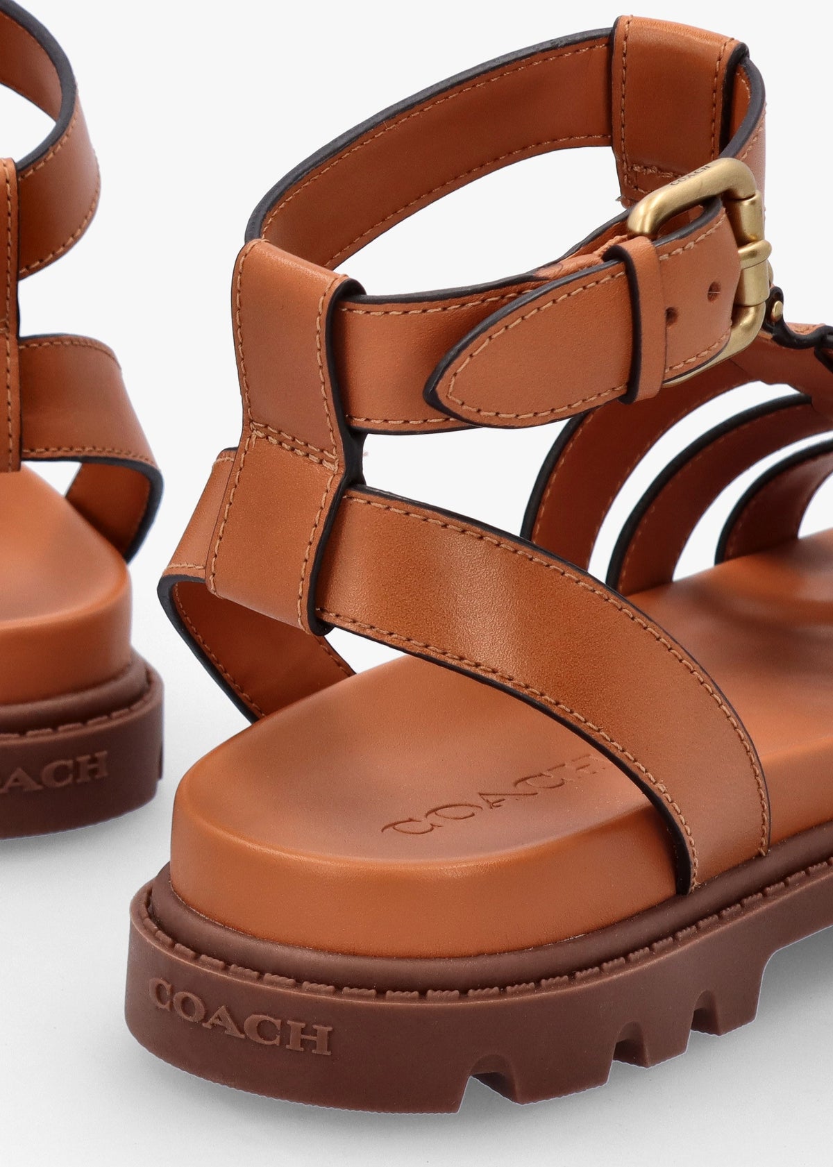 Sculpted C Fisherman Cognac Leather Sandals