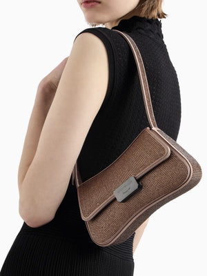 Diamante Satin Bronze Evening Bag
