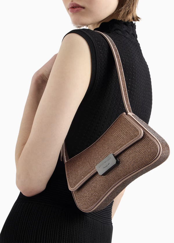 Diamante Satin Bronze Evening Bag