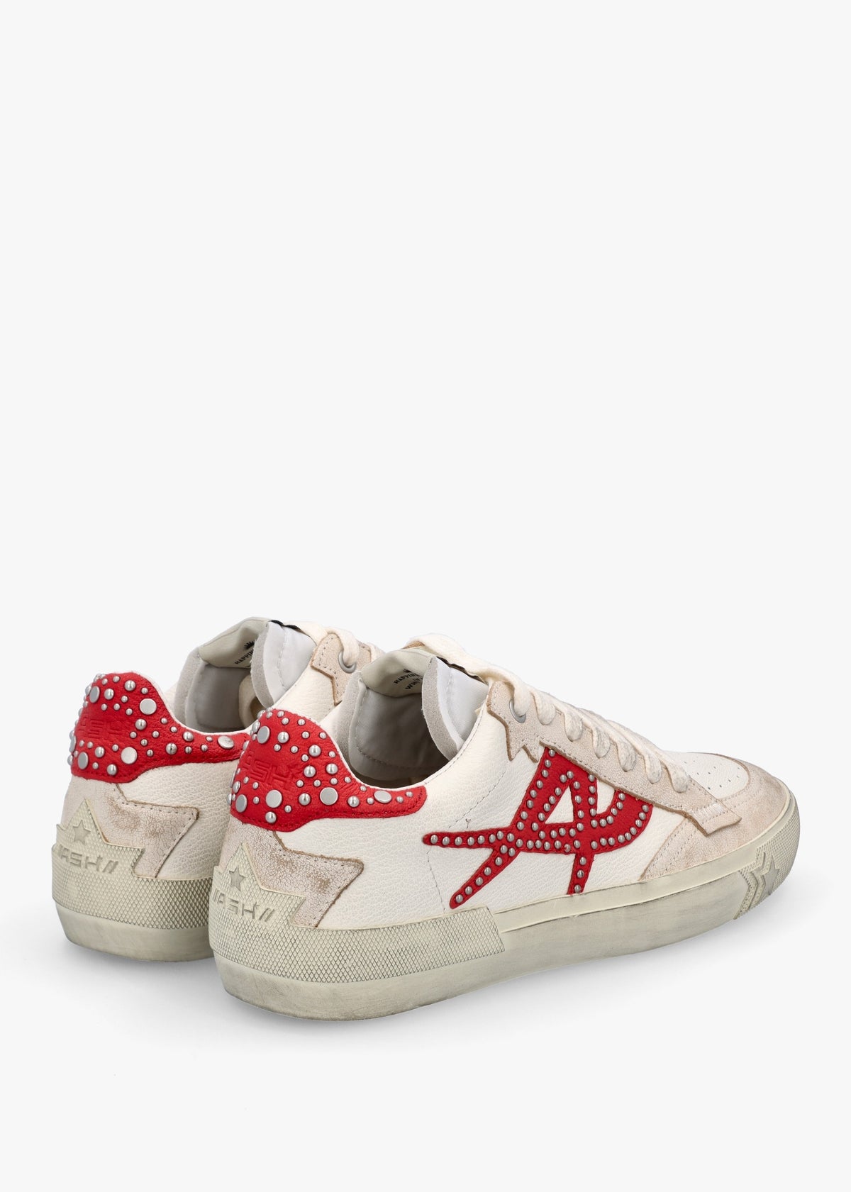 Moonlight Studs Beige White Aura Leather Trainers