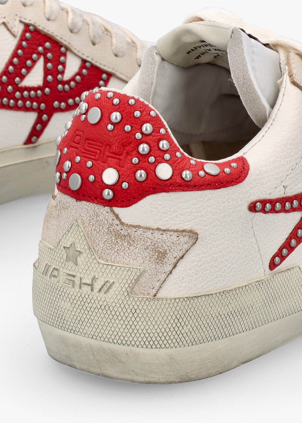 Moonlight Studs Beige White Aura Leather Trainers