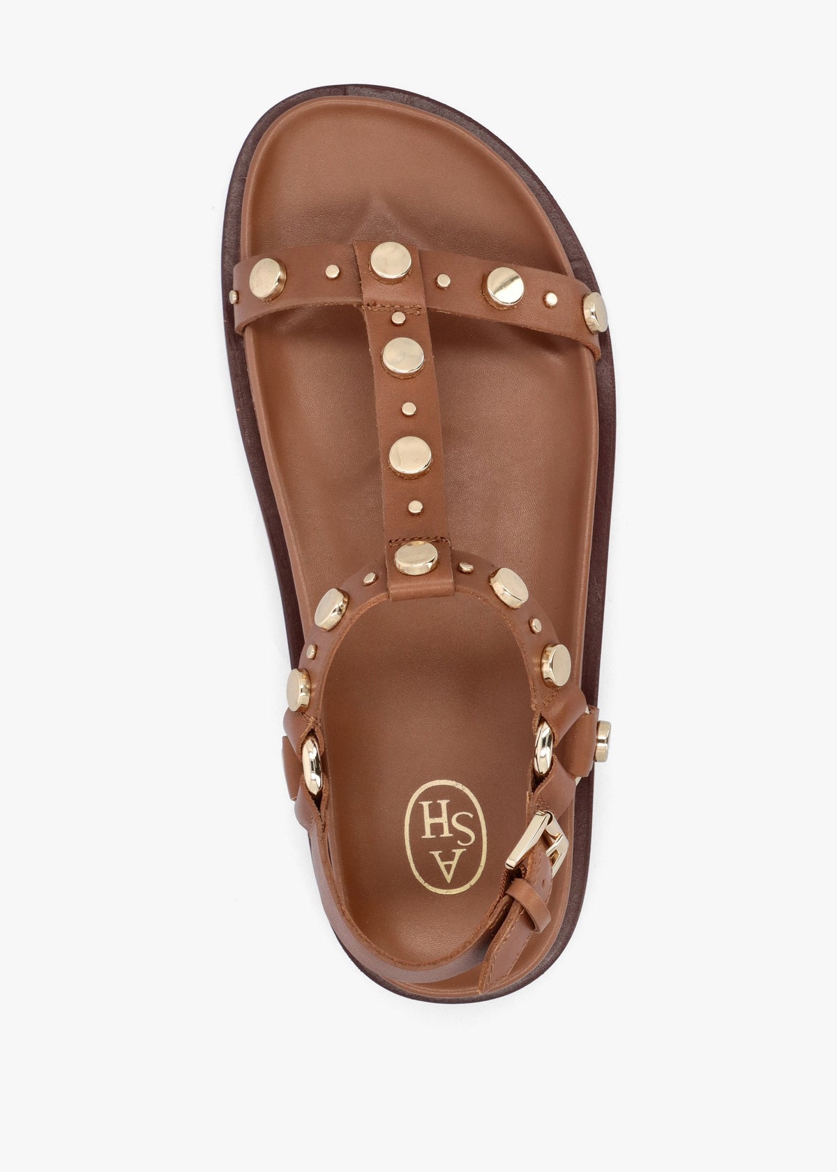 Ugo Tan Leather Studded Sandals