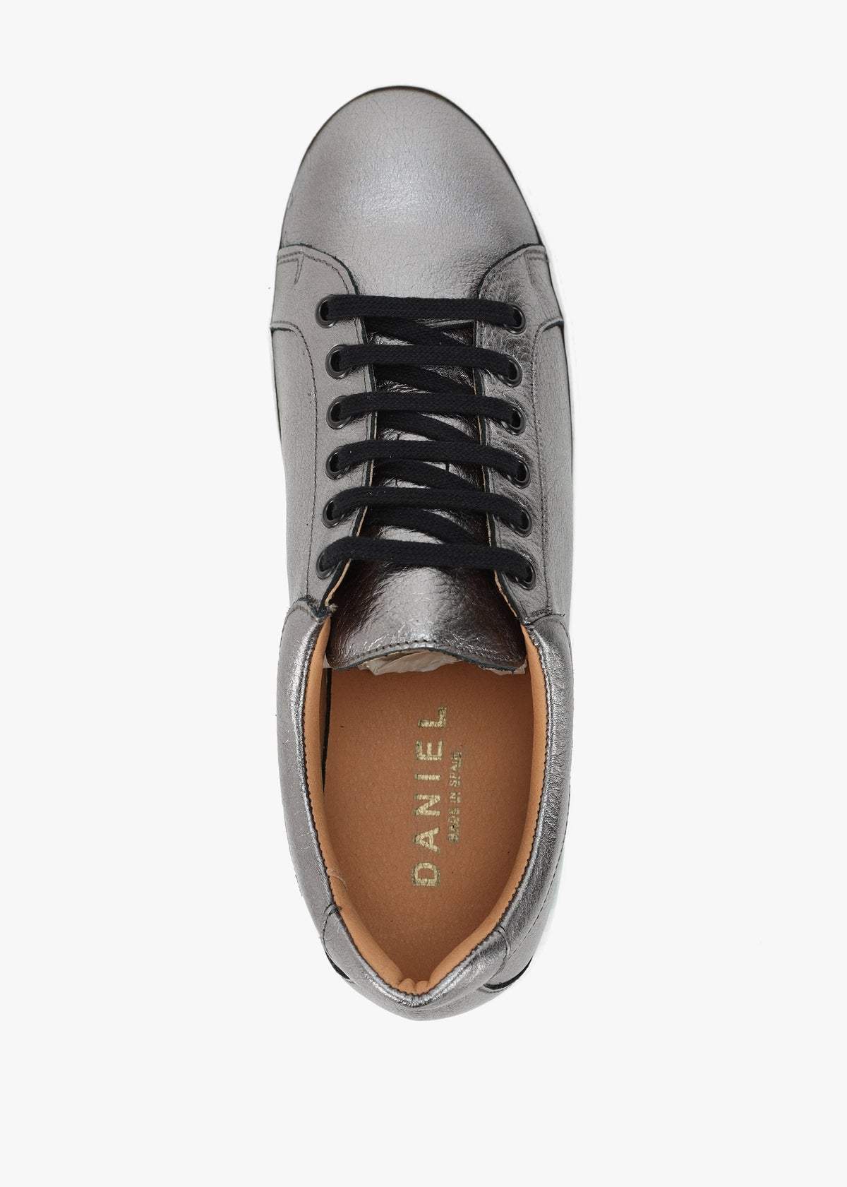 Piccadilly Circus Pewter Leather Flatform Trainers