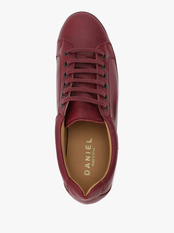 Piccadilly Circus Burgundy Leather Flatform Trainers