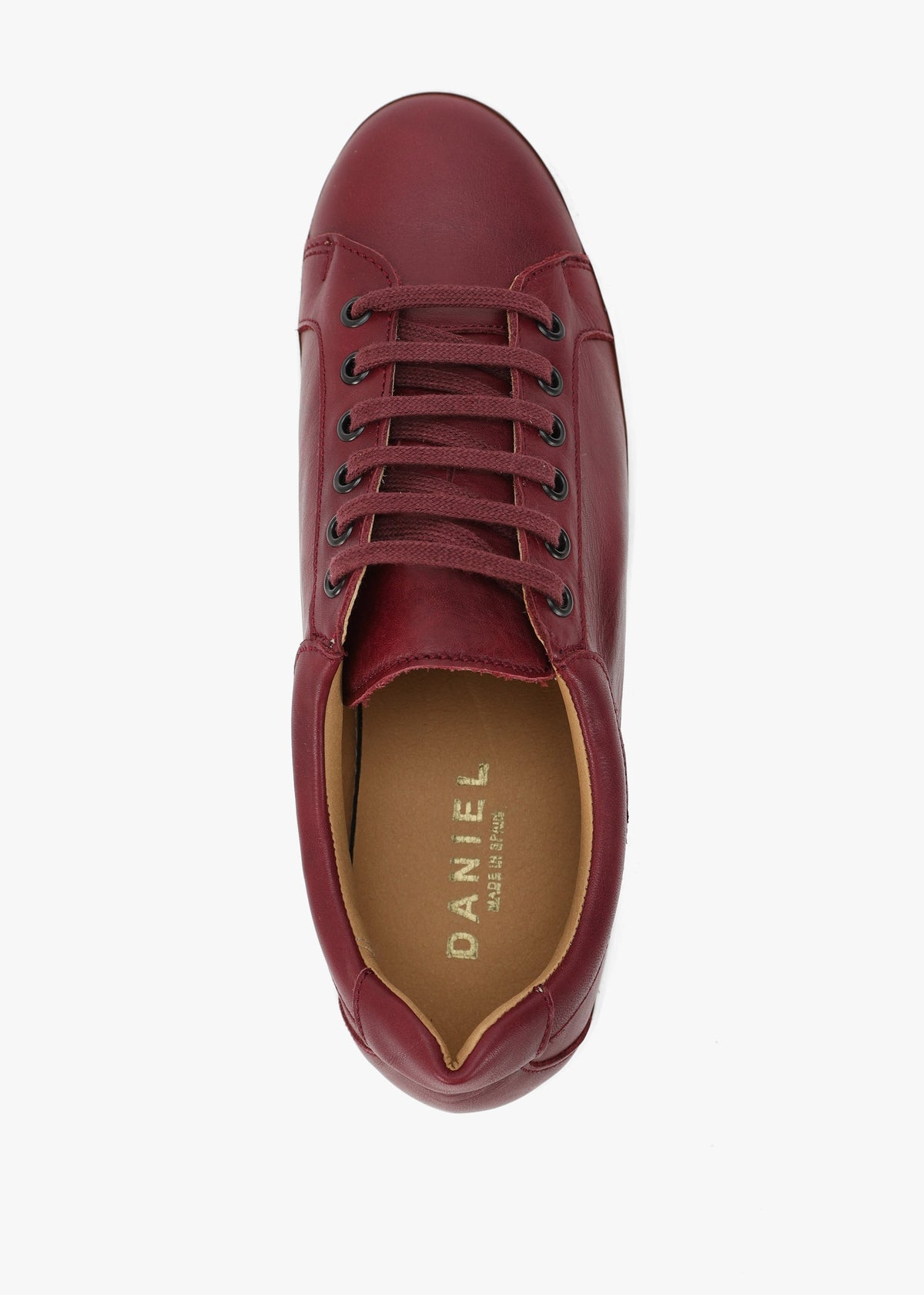 Piccadilly Circus Burgundy Leather Flatform Trainers