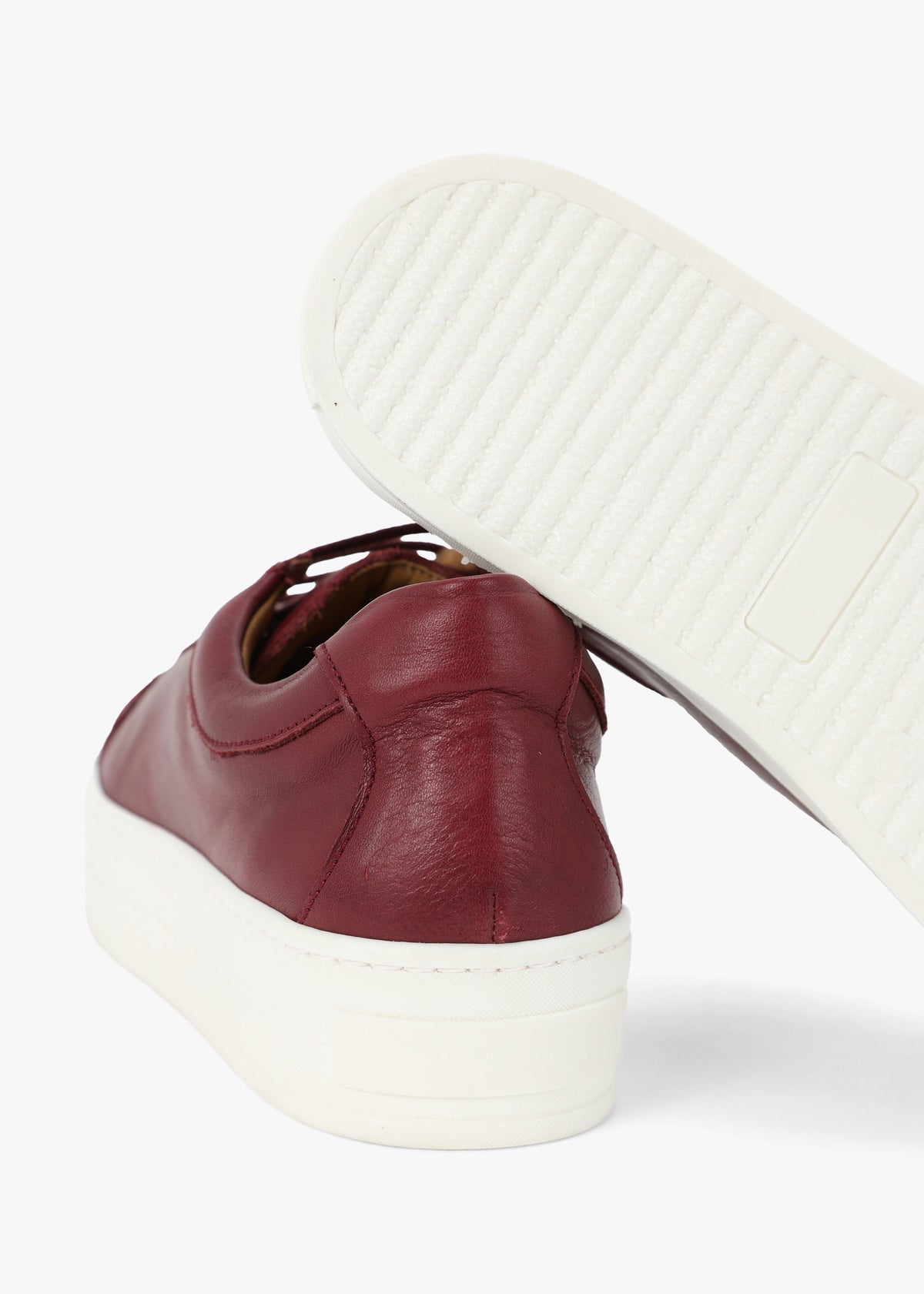 Piccadilly Circus Burgundy Leather Flatform Trainers