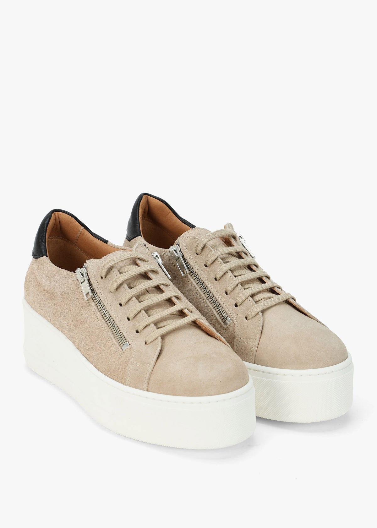 Tippy Taupe Suede Flatform Trainers