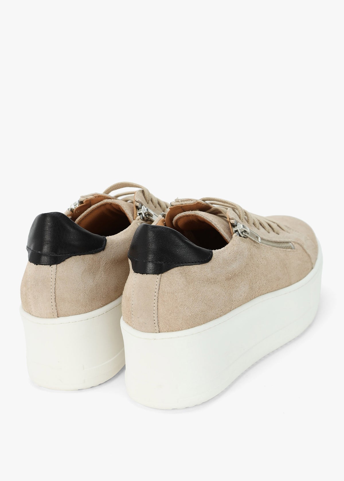 Tippy Taupe Suede Flatform Trainers