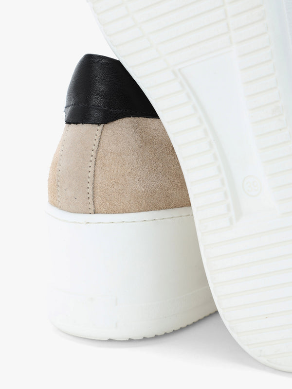 Tippy Taupe Suede Flatform Trainers