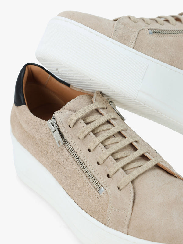 Tippy Taupe Suede Flatform Trainers