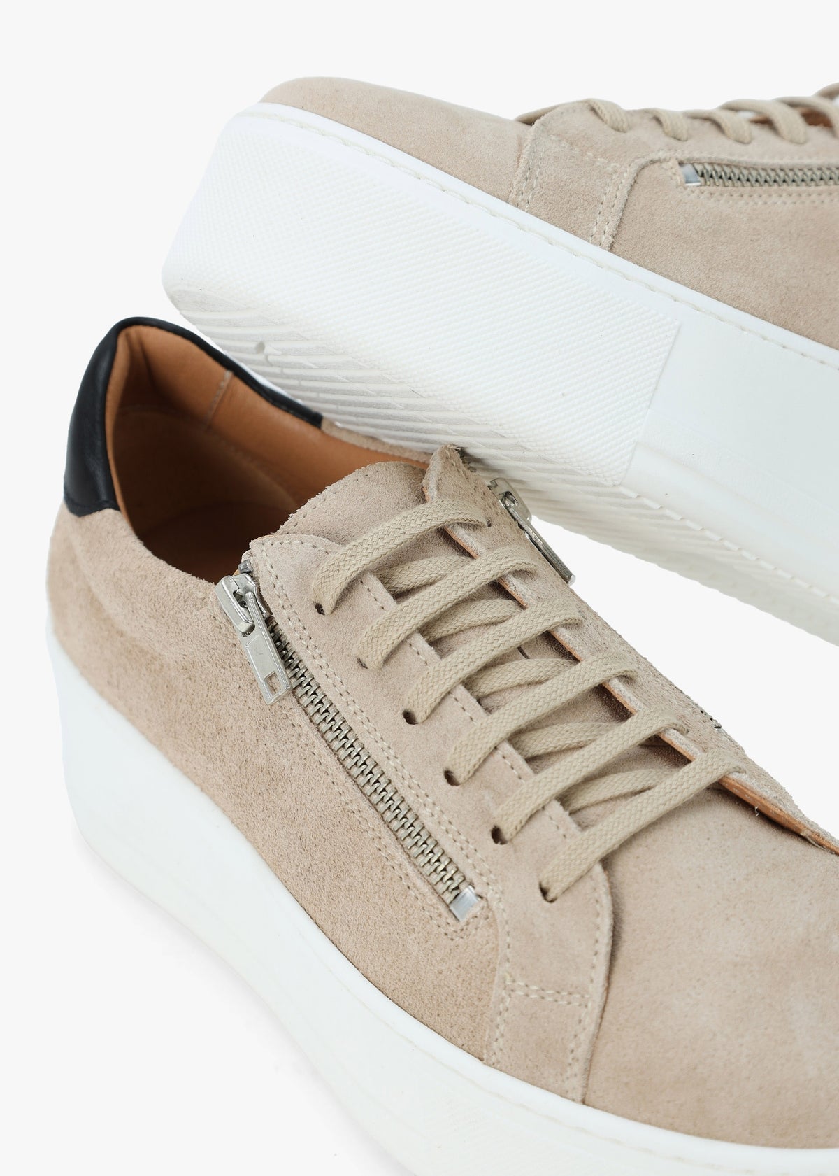 Tippy Taupe Suede Flatform Trainers