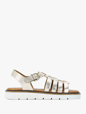 Otterburn Gold Leather Fisherman Sandals