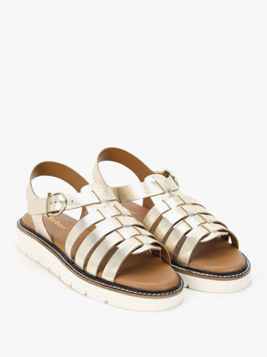 Otterburn Gold Leather Fisherman Sandals