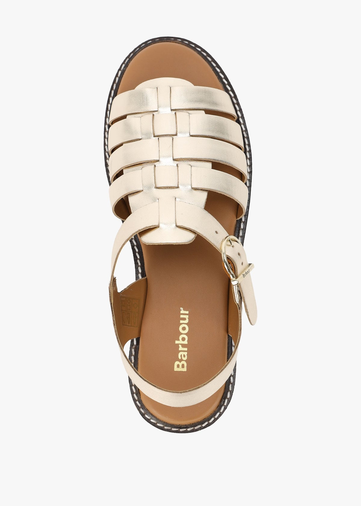 Otterburn Gold Leather Fisherman Sandals