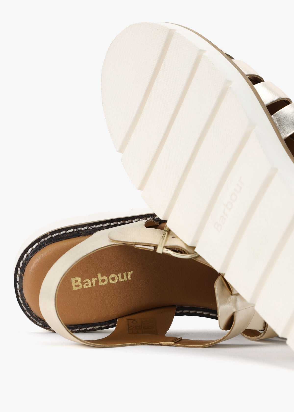Otterburn Gold Leather Fisherman Sandals