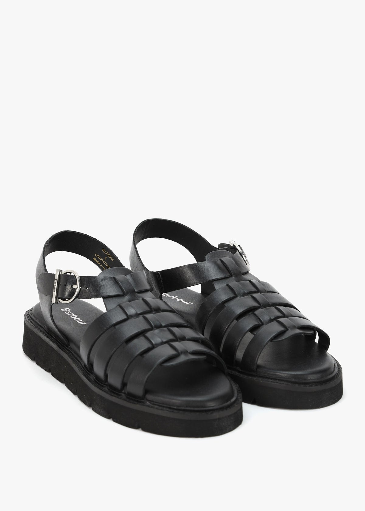 Otterburn Classic Black Leather Fisherman Sandals