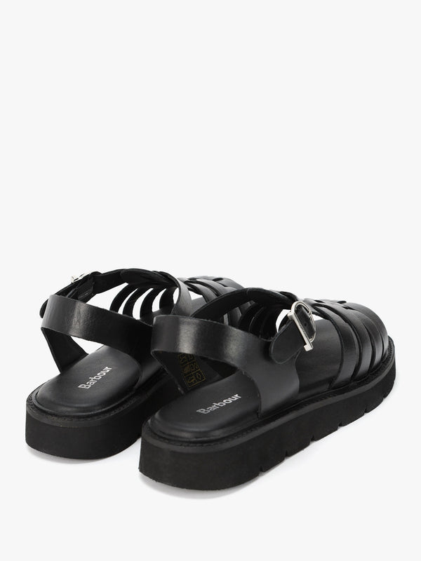Otterburn Classic Black Leather Fisherman Sandals