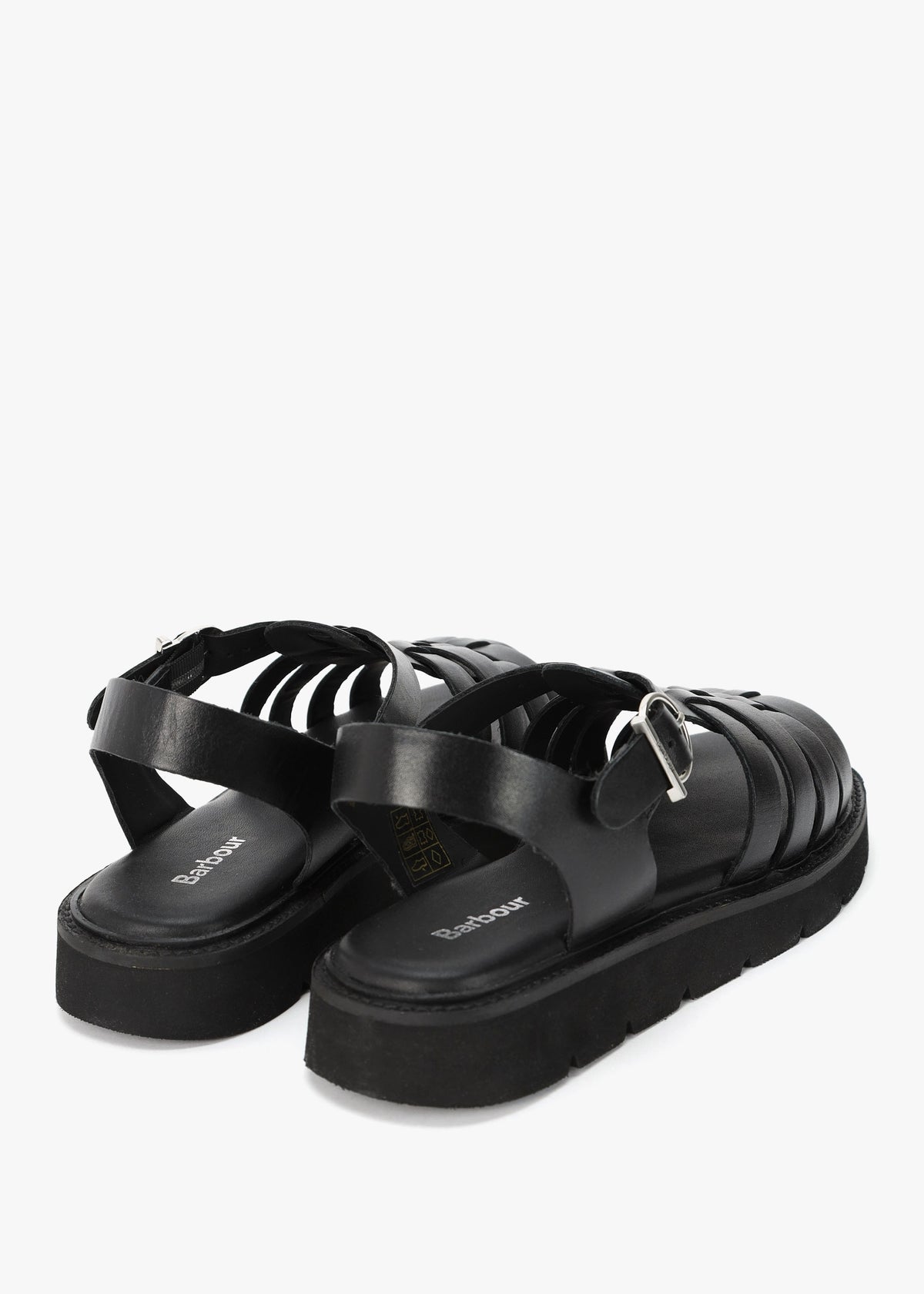 Otterburn Classic Black Leather Fisherman Sandals