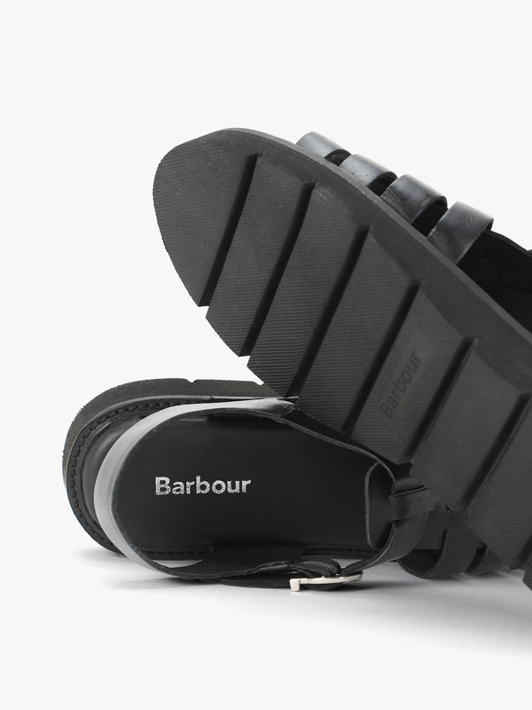 Otterburn Classic Black Leather Fisherman Sandals