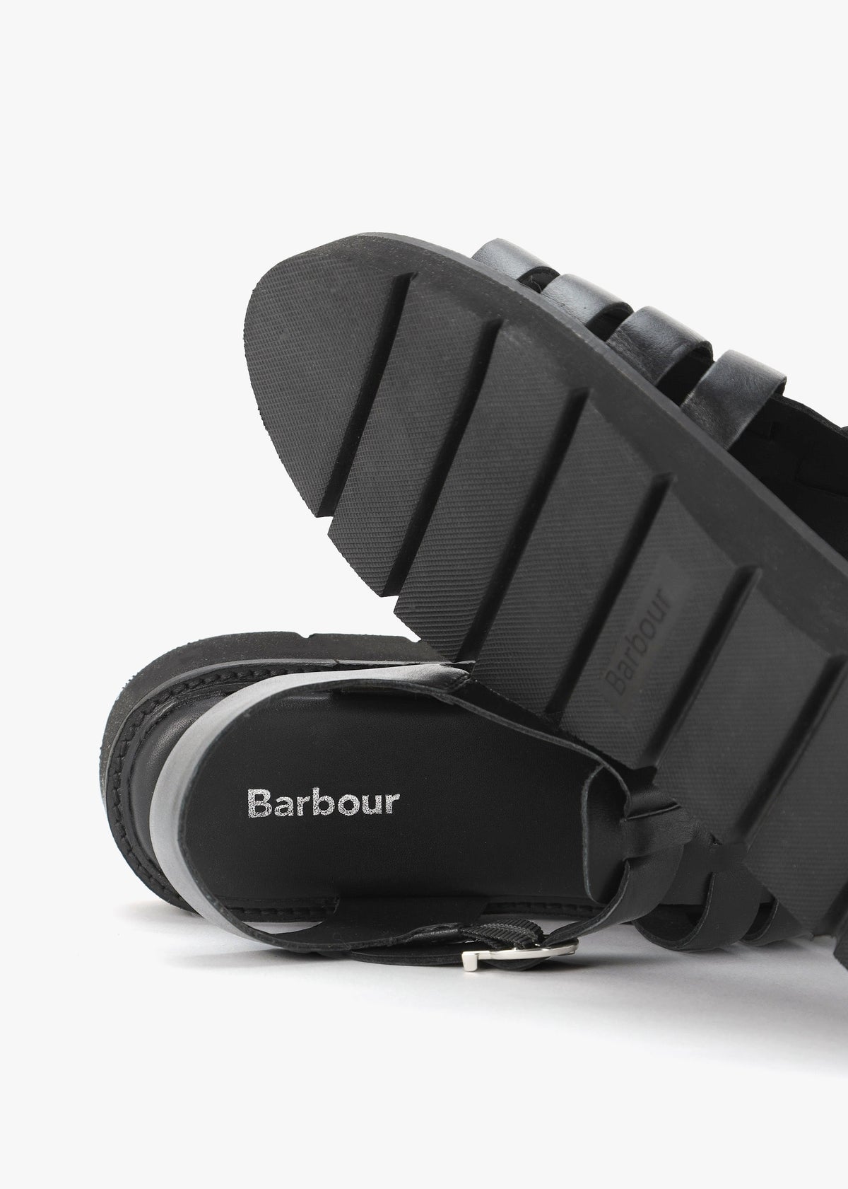 Otterburn Classic Black Leather Fisherman Sandals
