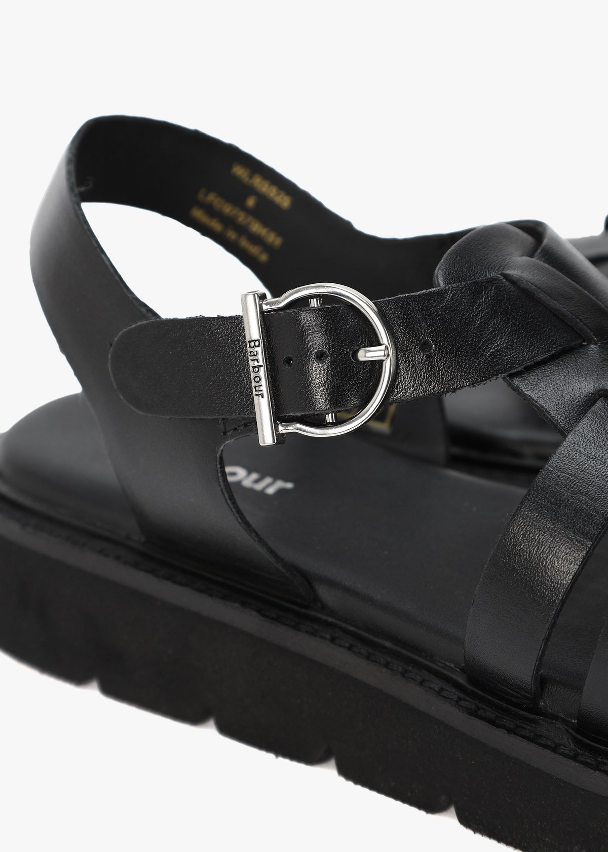 Otterburn Classic Black Leather Fisherman Sandals