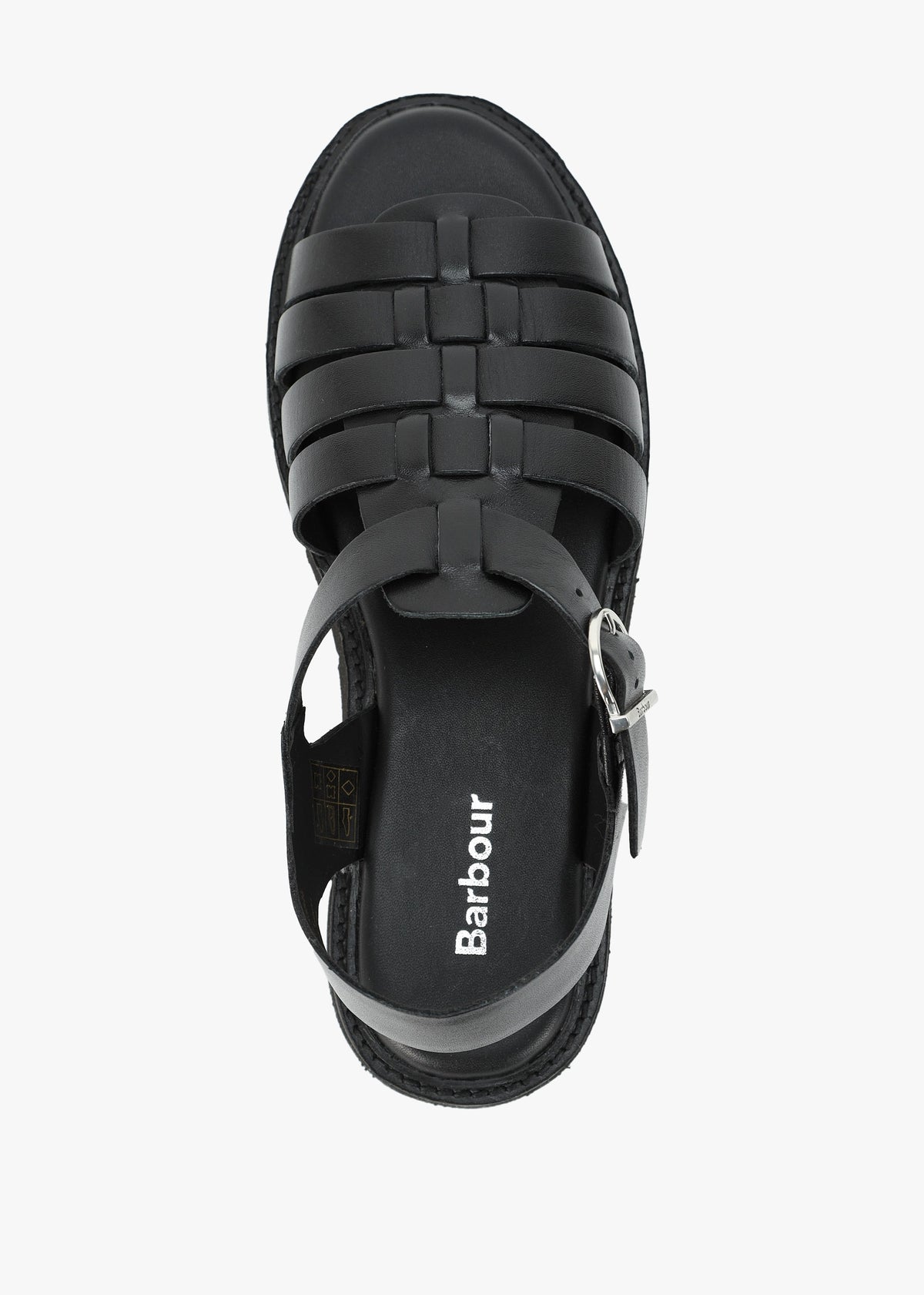 Otterburn Classic Black Leather Fisherman Sandals