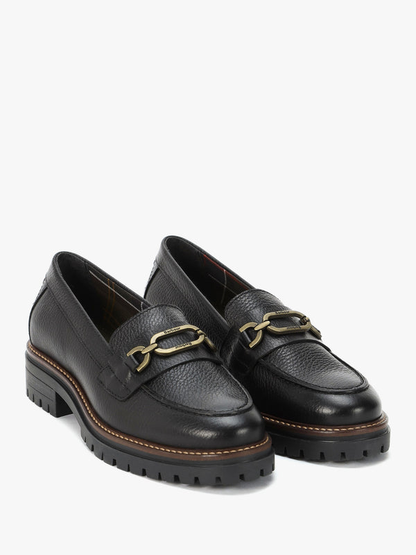 Maddie Classic Black Leather Loafers