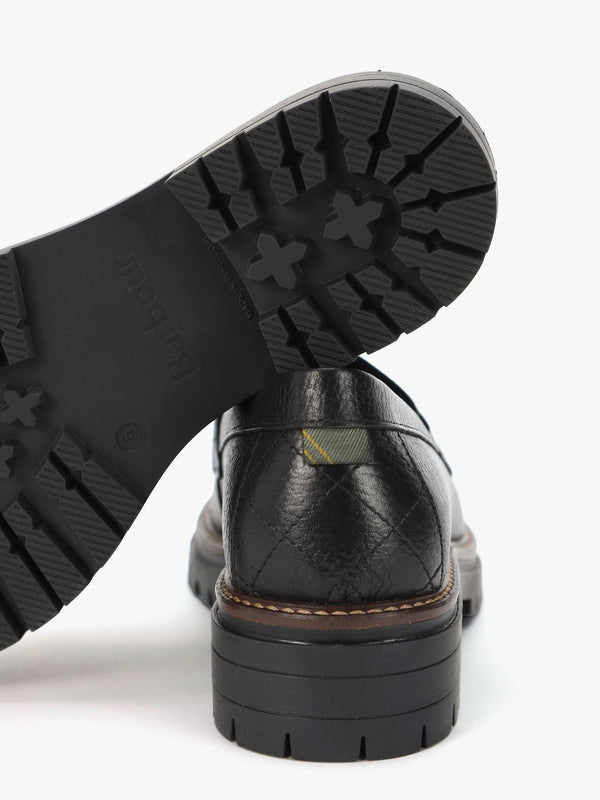 Maddie Classic Black Leather Loafers