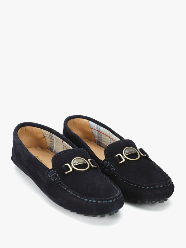 Laire Navy Suede Driving Loafers