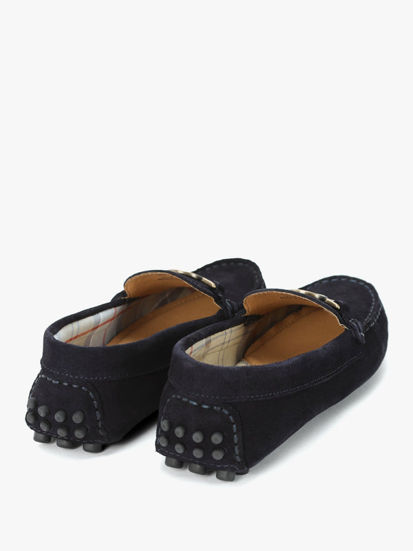 Laire Navy Suede Driving Loafers