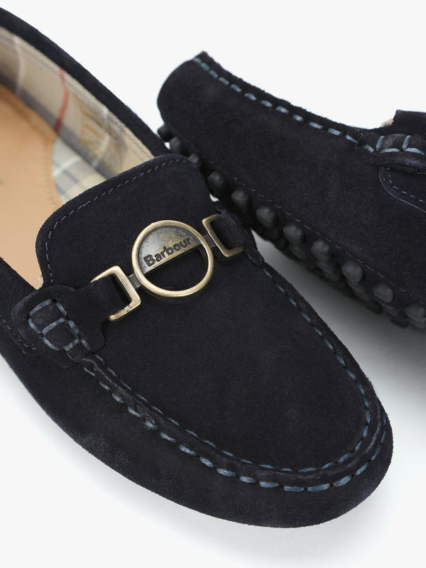 Laire Navy Suede Driving Loafers