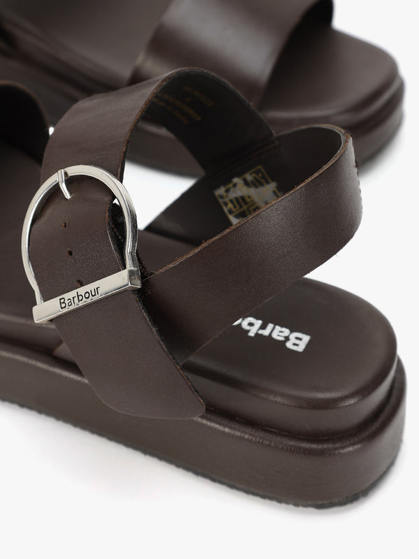 Erin Dark Brown Leather Sandals