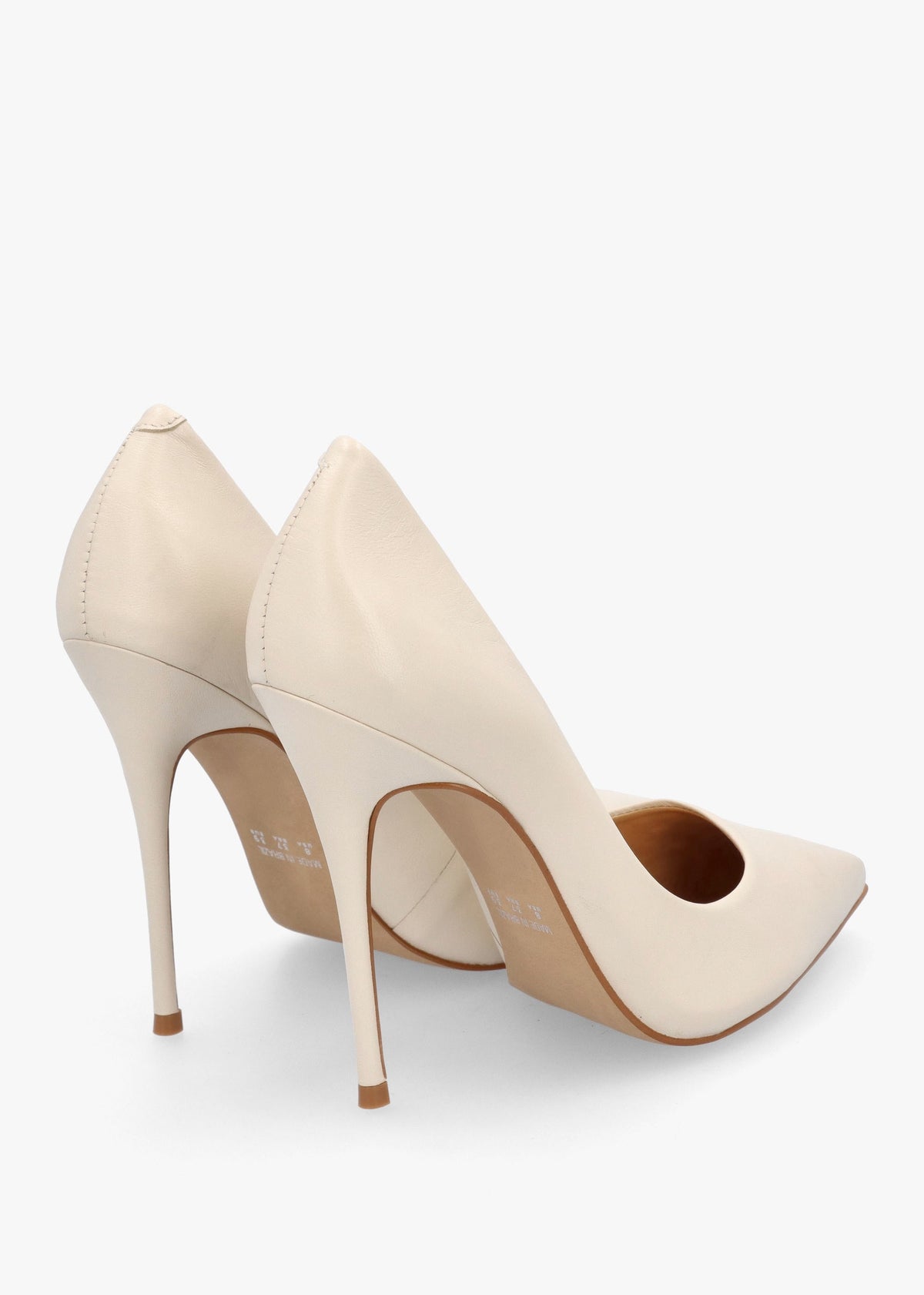 Comix Cream Leather High Stiletto Court Shoes