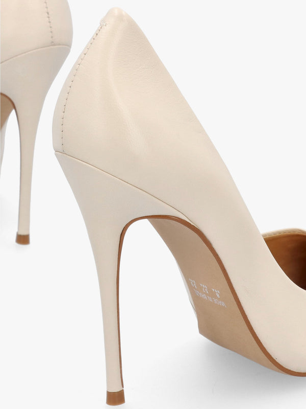Comix Cream Leather High Stiletto Court Shoes